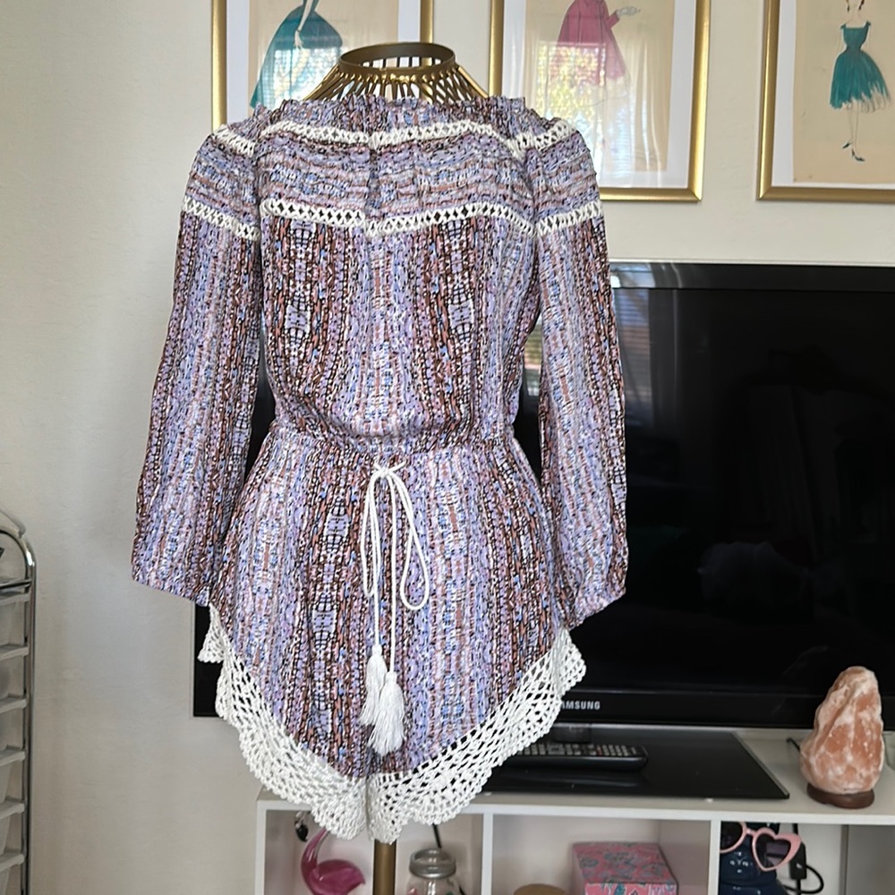 Purple LF Off the Shoulder Romper